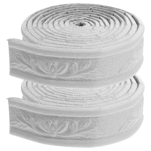 Miniatura 9 de 2 rollos de papel tapiz autoadhesivo con borde autoadhesivo de espuma blanca, líneas de pared decorativas adhesivas, borde de molduras para zócalos