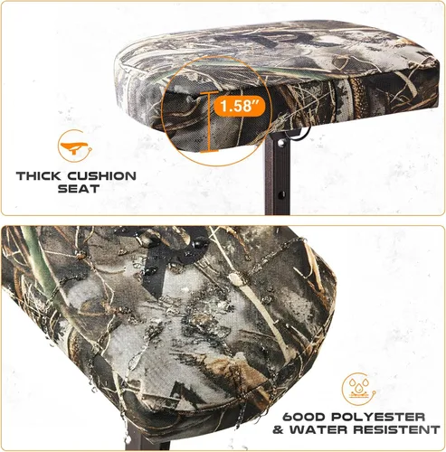 Miniatura 5 de TR Asiento de barro, asiento acolchado de camuflaje pantano, asiento de caza plegable, equipo de caza de pato de aves acuáticas,
