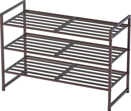 Miniatura 14 de Simple Houseware - Zapatero apilable de 3 niveles, superficie en rejilla, color negro