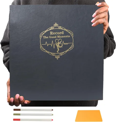 Miniatura 7 de Álbum de fotos autoadhesivo magnético de 12.8 x 13.1 pulgadas, 40 páginas con cubierta de piel de vaca simulada, bolígrafo metálico y accesorios