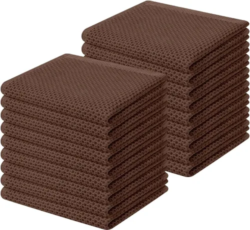 Miniatura 308 de Homaxy Paños de cocina de 100% algodón con tejido de gofre, ultra suaves, absorbentes, de secado rápido, 12 x 12 pulgadas, paquete de 6, amarillo