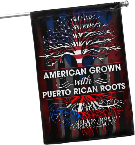 Miniatura 20 de Banderas de Puerto Rico – Bandera estadounidense puertorriqueña – Bandera de jardín de 12 x 18 pulgadas, decoración para exteriores, lona resistente