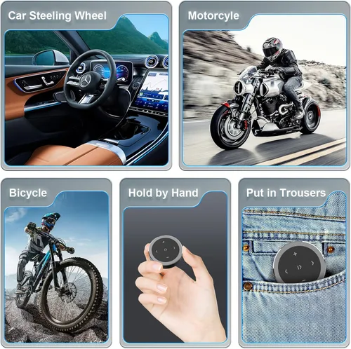 Miniatura 5 de UltraConnect - Botón de control inalámbrico Bluetooth multimedia con funcionalidad Selfie - Compatible con iPhone y Android - Perfecto para volante
