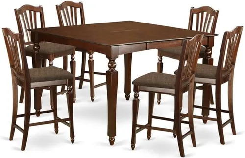 Miniatura 9 de East West Furniture CHEL5-BLK-LC - Juego de mesa de comedor de 5 piezas de altura de mostrador, incluye una mesa de cocina cuadrada con hojas