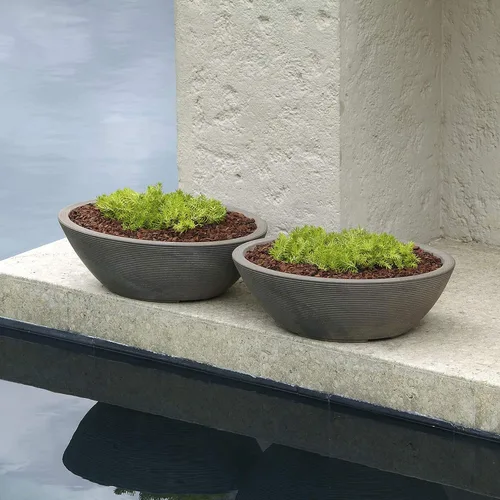 Miniatura 6 de Crescent Garden Delano - Maceta ovalada para jardín, suculentas, cuenco único de doble pared para interiores y exteriores con enchufe