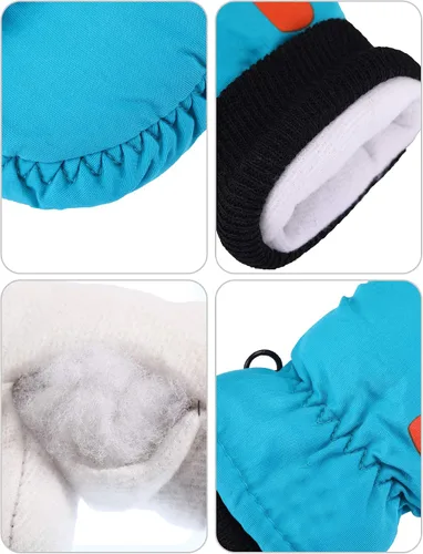 Miniatura 4 de Guantes de esquí de invierno guantes impermeables con forro de algodón cálido para niños