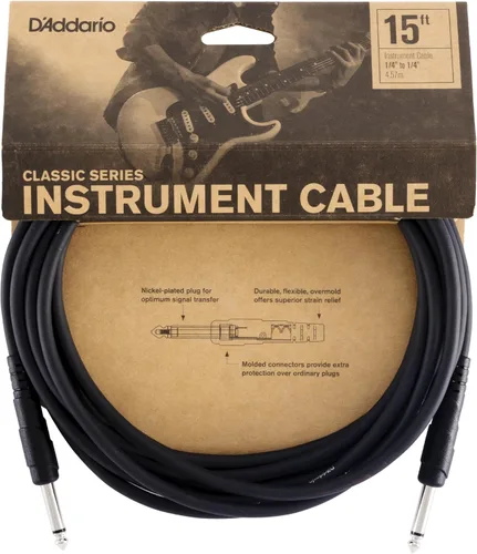 Miniatura 7 de D'Addario Cable para Guitarra - Cable de Guitarra - 1/4 Pulgada Macho a Macho - Serie Classic - 10 Pies/3.05 Metros - Extremo Recto/Ángulo Derecho