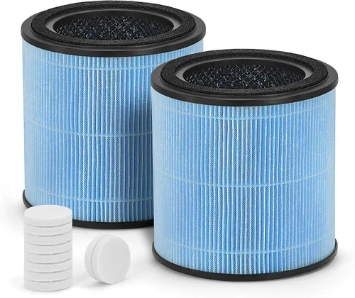 Paquete de 2 filtros de repuesto AP0601 True HEPA, compatible con AP0601/AP0601-RF Air Pu-rifier, con filtro HEPA verdadero H13 y filtración 4 en 1