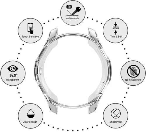 Miniatura 2 de FitTurn Compatible con Gear S3 Frontier SM-R760, marco de metal de TPU suave a la moda, resistente a los golpes, a prueba de golpes, carcasa