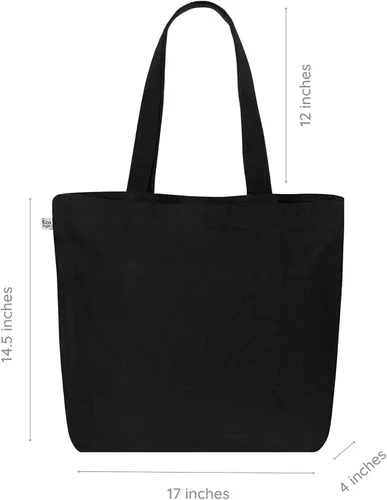 Miniatura 60 de Ecoright Bolsa de lona estética para mujer, bolsa grande con cremallera y bolsillo, bolsa de mano para mujer, para yoga, trabajo, playa