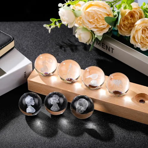 Miniatura 4 de Qianwei Bola de cristal 3D, decoración gótica de Halloween con base de lámpara LED, el mejor regalo de cumpleaños para hombres, profesores, niños