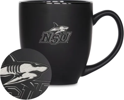 Miniatura 68 de Rico Industries - Taza de cerámica mate negra con grabado láser estándar de 15oz para NCAA (escuelas T & U) - Para bebidas calientes o frías