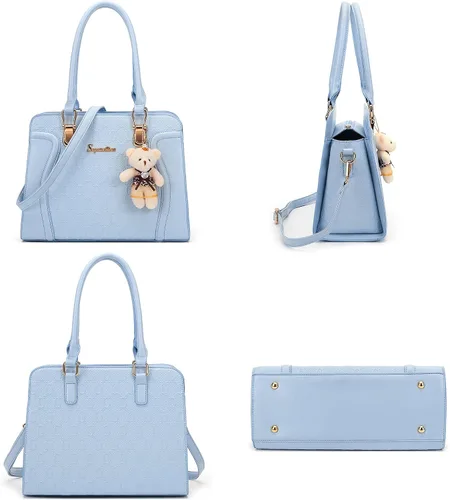 Miniatura 28 de Bolsos de mano de moda para mujer, bolsa de hombro, asa superior, bolsa de mano, juego de 4 piezas