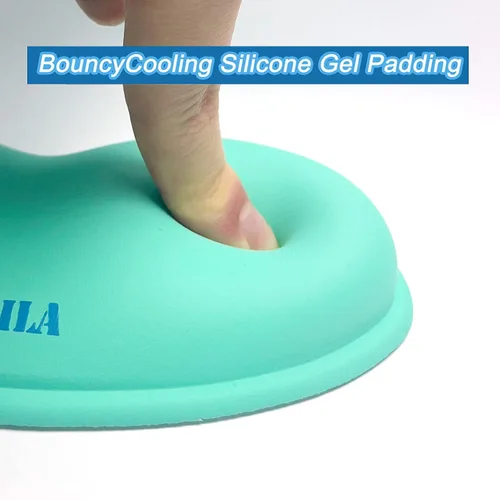 Miniatura 4 de BRILA Reposamuñecas ergonómico de silicona para mouse, gel de sílice refrescante, almohadilla de soporte de muñeca de piel sintética para oficina