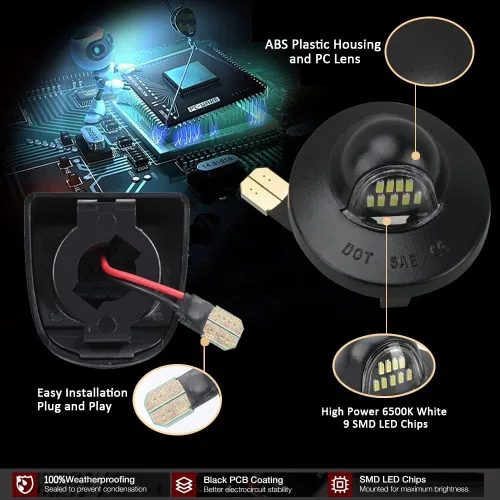 Miniatura 6 de D-Lumina Conjunto de luces LED para matrícula compatible con camioneta F150 F250 F350 F450 F550 Superduty Ranger Explorer Bronco Excursion