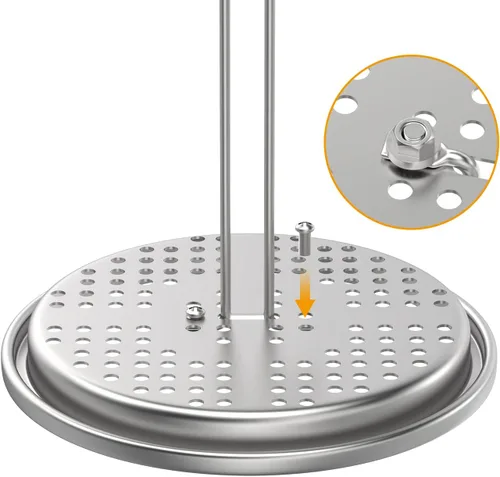 Miniatura 6 de Kit de accesorios para freidora de pollo de pavo, soporte para pollo con gancho elevador de mango de alambre cromado, estante vertical para asar