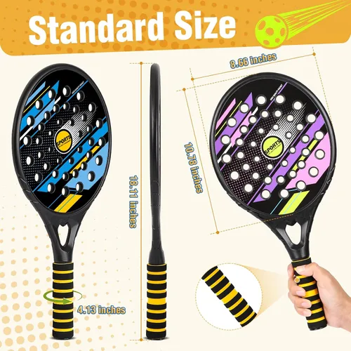 Miniatura 4 de Juego de pelota de pepinillo para niños, raqueta de tenis impermeable con orificio de aire, juguetes de playa para niños y adultos, familia, 2