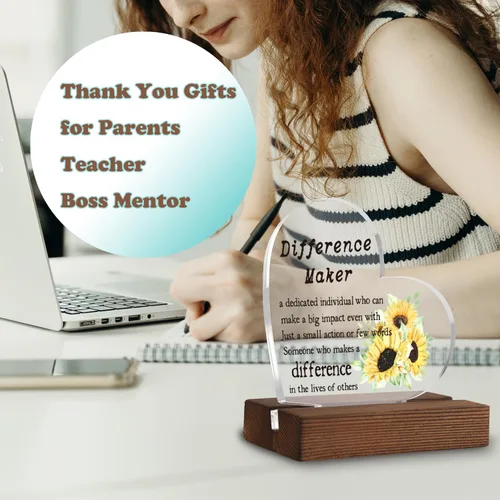 Miniatura 2 de Regalos de agradecimiento para profesores Mon Difference Maker Decoración de escritorio para profesores, mujeres, líderes, abucheos, regalos