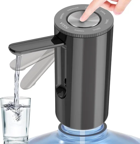 YISH Bomba de dispensador de agua para botella de 5 galones, dispensador de jarra de agua sumergible automático portátil, bomba de botella de agua
