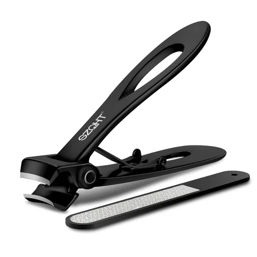 Juego de cortaúñas con apertura de mandíbula ultra ancha, cortaúñas para uñas gruesas, cortador de uñas resistente, cortaúñas de acero inoxidable