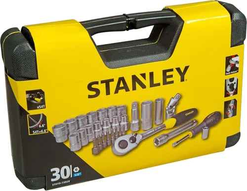 Miniatura 4 de Stanley STHT0-73929 - Llave de vaso de satén, plata, 1/2 pulgada, juego de 30 piezas