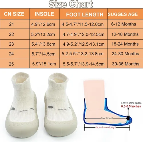 Miniatura 6 de 2 pares de zapatos antideslizantes estilo caroon para bebés, zapatos para niños y niñas, zapatos para caminar, zapatos de goma suave con pantuflas
