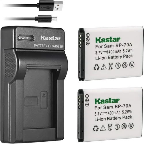 Kastar Batería (X2) y cargador USB delgado para Samsung SLB-07 SLB-07B SLB-07EP SLB-07A SLB07A y Samsung PL150 PL151 ST45 ST50 ST500 ST550 ST560