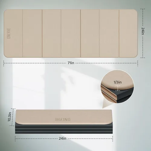 Miniatura 2 de Foldable Yoga Mat Exercise Mat for Home Workout, Comfortable and Durable, 8mm Thick Portable Folding Mat, Non-Slip, Pilates Mat Thick, Outdoor Use