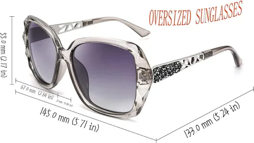 Miniatura 28 de FEISEDY - gafas de sol polarizadas para mujer, marco compuesto brillante B2289