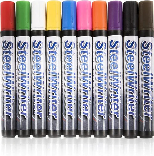 Miniatura 3 de Marcador industrial para escribir y dibujar en acero y metales, marcadores de pintura extraíbles lavables, pintura metálica de borrado húmedo, Azul