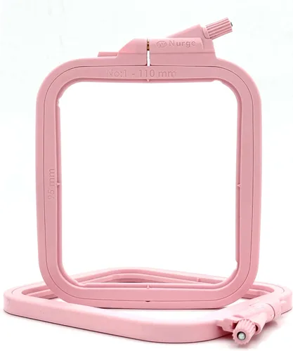 Miniatura 46 de Nurge 5 aros cuadrados grandes de plástico para bordar, aro de costura cruzada, aro de aguja perforadora, multicolor
