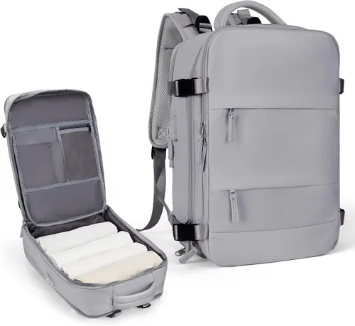 Miniatura 24 de coowoz Mochila grande de viaje para mujeres y hombres, mochila de transporte, mochila para senderismo impermeable, mochila deportiva para Rosa