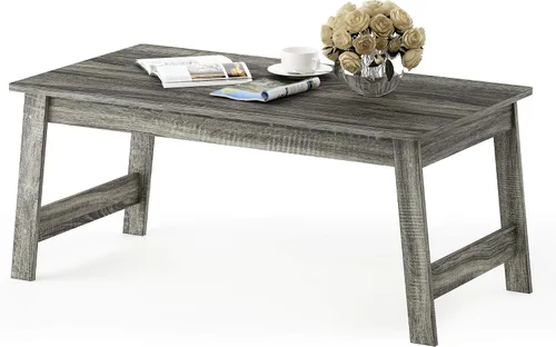 Miniatura 7 de Furinno – Mesa de café moderna y simplista, mesa de café rectangular moderna con patas en X, mesa auxiliar entrelazada, para sala de estar, Pino
