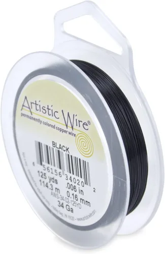 Miniatura 59 de Artistic Wire, alambre para manualidades de calibre 22 bañado en plata, resistente a las manchas, color cobre, blanco, 9,1 m
