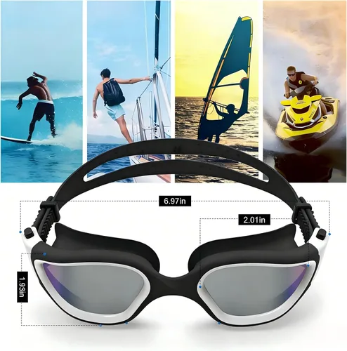 Miniatura 7 de Gafas de natación, gafas de natación, gafas de natación profesionales, antivaho sin fugas, gafas de natación de visión amplia Gris2