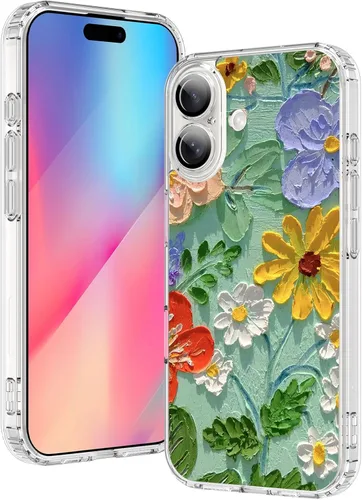 Miniatura 48 de OOK Magnetic for iPhone 17 Case Clear Pretty Flower Girls Women [Not Yellowing][Screen Protector] [ MagSafe Compatible] with Full Camera Lens