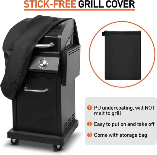 Miniatura 6 de Arcedo Funda de parrilla de 55 pulgadas para parrilla al aire libre, cubierta impermeable resistente a la decoloración, cubierta de parrilla de gas