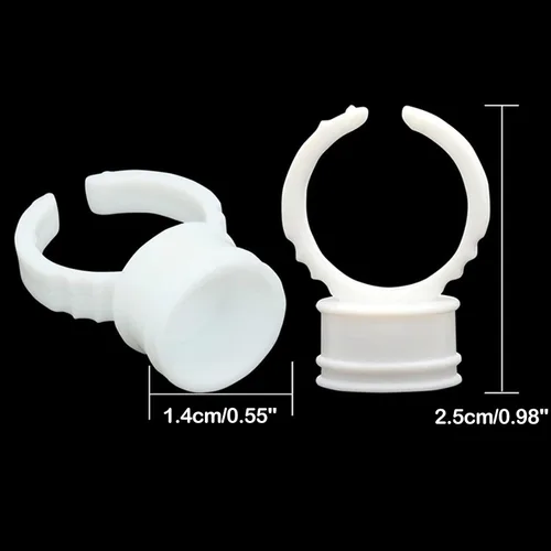Miniatura 3 de 100 unids Microblading Pigmento Pegamento Anillos Tatuaje Tinta Titular Para Pestañas Anillos de Extensión Diámetro: 0.551 in