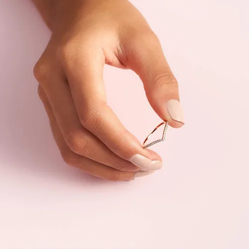 Miniatura 5 de PANDORA Jewelry - Anillo de circonita cúbica brillante en rosa, Metal, Zirconia cúbica