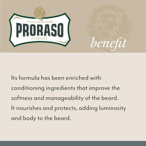 Miniatura 4 de Proraso - Bálsamo para barba para hombres, nutre y suaviza el crecimiento de la barba nueva y las barbas cortas