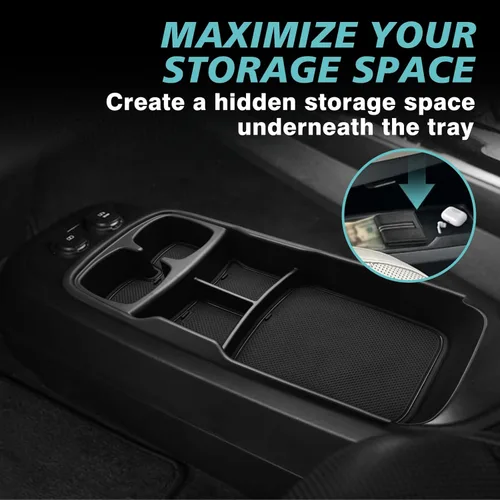 Miniatura 2 de BestEvMod Bandeja organizadora de consola central inferior compatible con Kia EV6 2022-2026, caja de almacenamiento de accesorios interiores