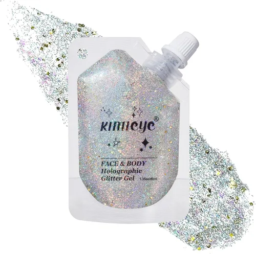 Miniatura 15 de Gel holográfico con purpurina para el rostro, brillo corporal con maquillaje para cabello, cara, clavícula, brazo, uñas, sombra de ojos, lentejuelas