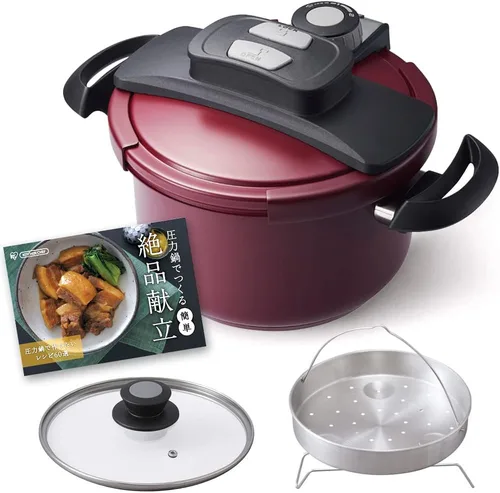 Miniatura 9 de Iris Ohyama RAN-6L - Olla a presión, 1.2 galones (6.0 L), compatible con gas IH, apertura y cierre de un solo toque, libro de recetas y tapa