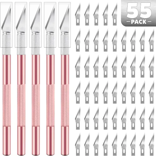 Miniatura 10 de Cuchillo Exacto, 1 cuchillo de manualidades con 10 cuchillas de acero de alto carbono, cuchillos afilados para manualidades, precisión, exacción