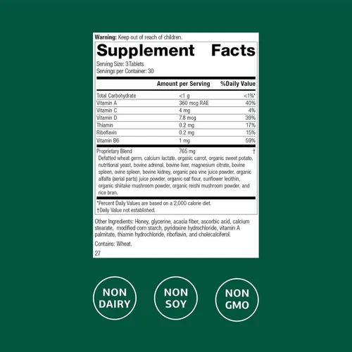 Miniatura 2 de Standard Process Catalyn - Tableta de bienestar general para ayudar a la actividad antioxidante, contiene vitaminas A, B6 y D, diseñada para cerrar