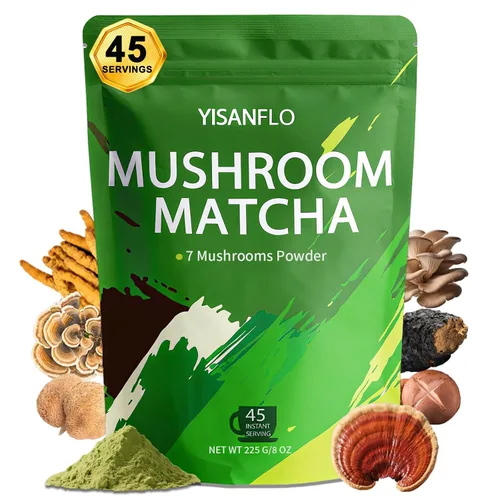 Miniatura 8 de Café de hongos, 6 hongos superalimentos y aceite MCT, 6.35 oz de café orgánico de hongos instantáneo para energía, concentración, apoyo inmunológico