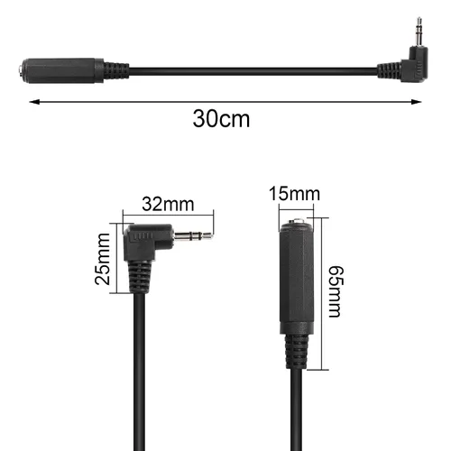 Miniatura 4 de Cable corto de 1/4 a 0.138 in, 90 grados, 0.138 in (1/8 pulgadas) macho a 0.250 in (1/4 pulgadas), cable de audio estéreo hembra