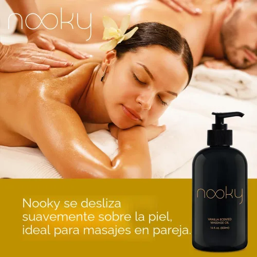 Miniatura 3 de Aceite de masaje de vainilla Nooky con aceite de coco fraccionado. 16 onzas