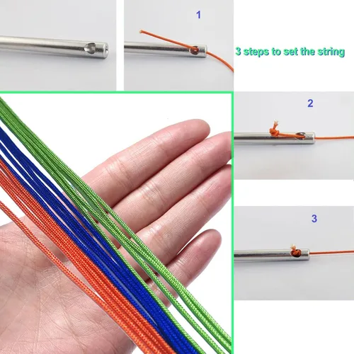Miniatura 2 de MAGICYOYO Paquete de 12 cuerdas Diabolo, cuerda de Diábolo Pro de 60 pulgadas para yoyos chinos, azul, verde, naranja
