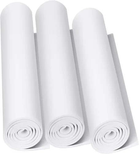 Miniatura 31 de Hoja de espuma EVA blanca en rollo, espuma EVA premium de 6 mm de grosor, 49" x 13.9", alta densidad 86 kg/m3 para disfraz de Halloween, Blanco
